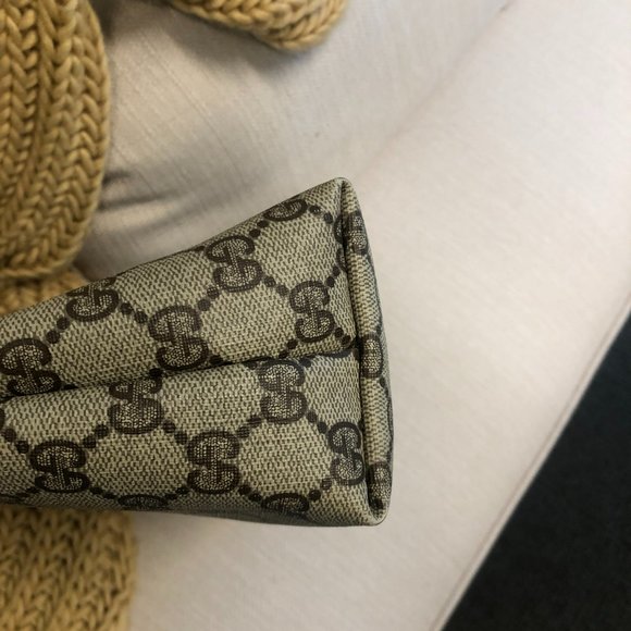 Vintage GUCCI Ophidia Web Strap GG Supreme Tote/Monogram Canvas Shopping Bag - Picture 11 of 16